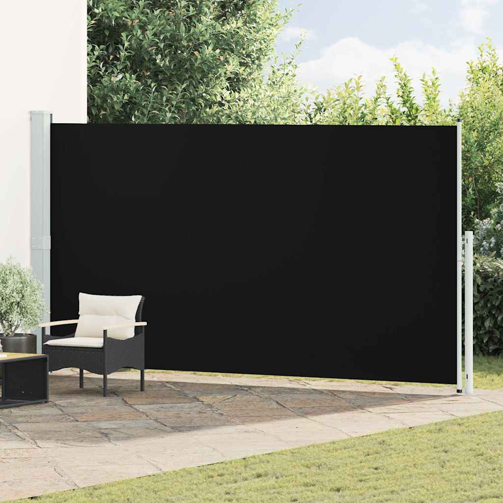 vidaXL Patio Retractable Side Awning 200x514 cm Black