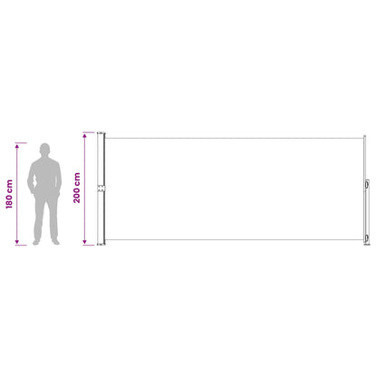 vidaXL Patio Retractable Side Awning 200x514 cm Grey