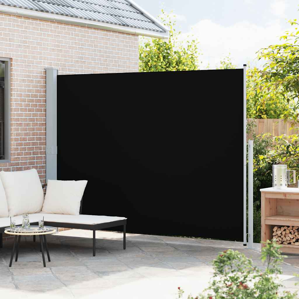 vidaXL Patio Retractable Side Awning 220x314 cm Black
