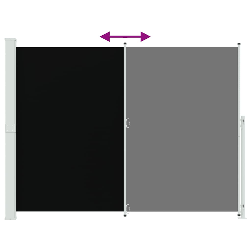 vidaXL Patio Retractable Side Awning 220x314 cm Black