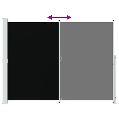 vidaXL Patio Retractable Side Awning 220x314 cm Black