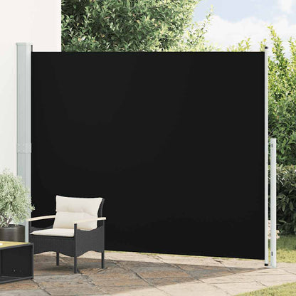 vidaXL Patio Retractable Side Awning 220x314 cm Black