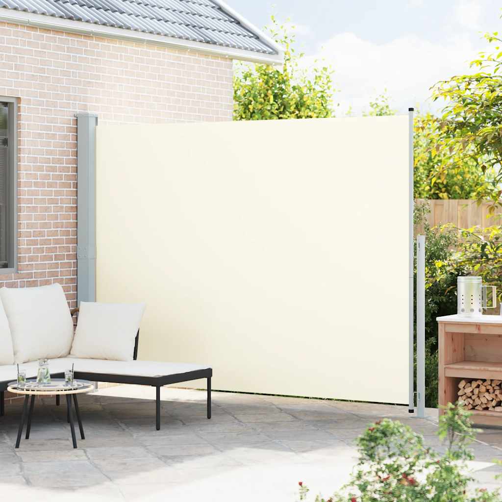 vidaXL Patio Retractable Side Awning 220x314 cm Cream