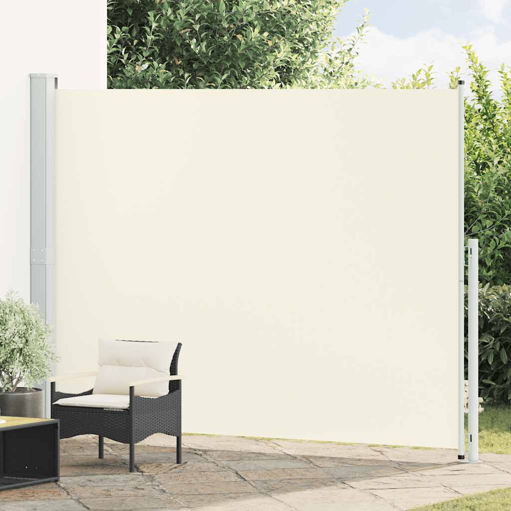 vidaXL Patio Retractable Side Awning 220x314 cm Cream