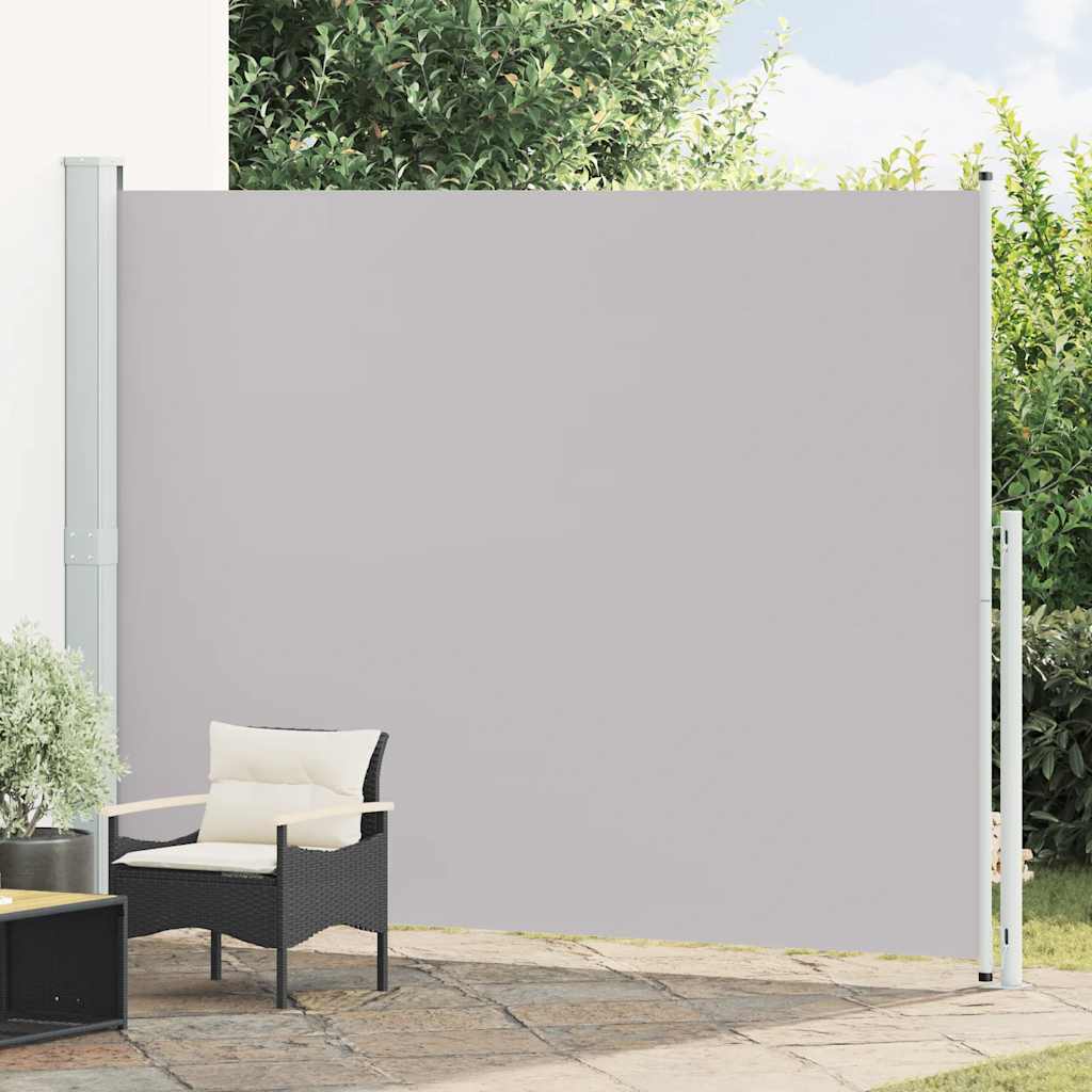 vidaXL Patio Retractable Side Awning 220x314 cm Grey