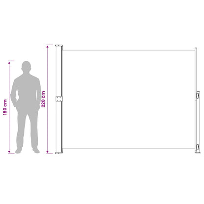 vidaXL Patio Retractable Side Awning 220x314 cm Grey