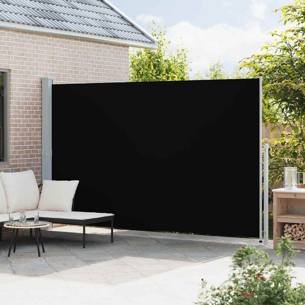 vidaXL Patio Retractable Side Awning 220x514 cm Black
