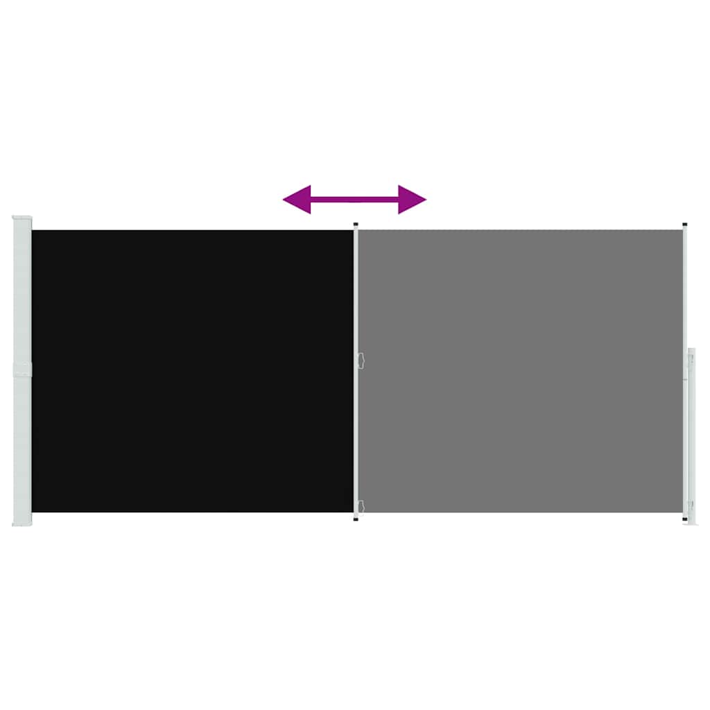 vidaXL Patio Retractable Side Awning 220x514 cm Black