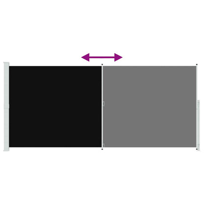 vidaXL Patio Retractable Side Awning 220x514 cm Black
