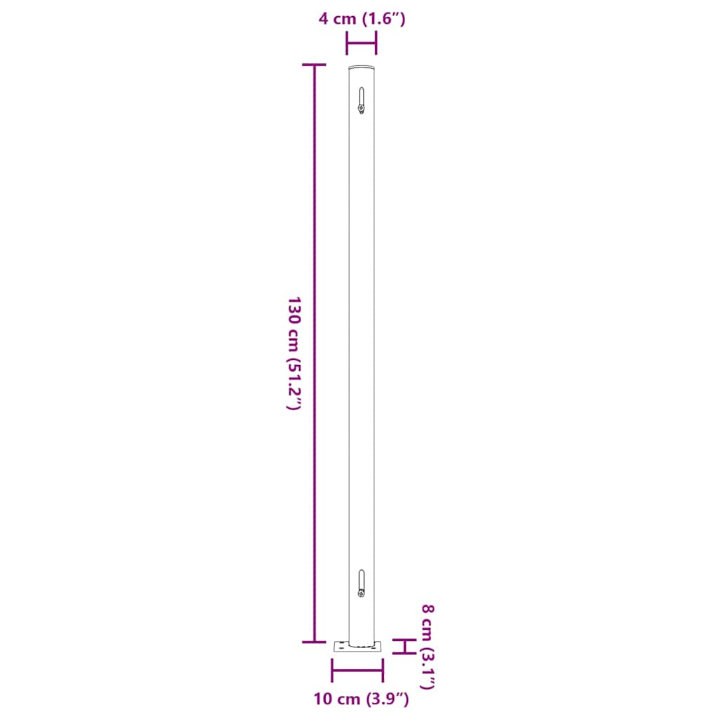 vidaXL Patio Retractable Side Awning 220x514 cm Black