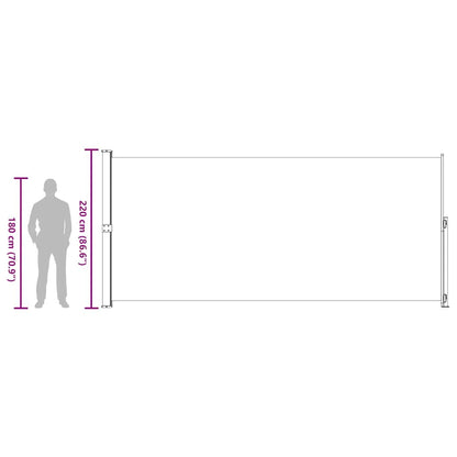 vidaXL Patio Retractable Side Awning 220x514 cm Black