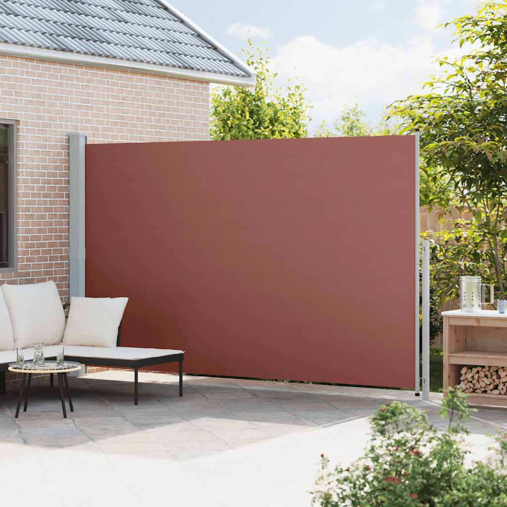 vidaXL Patio Retractable Side Awning 220x500 cm Brown