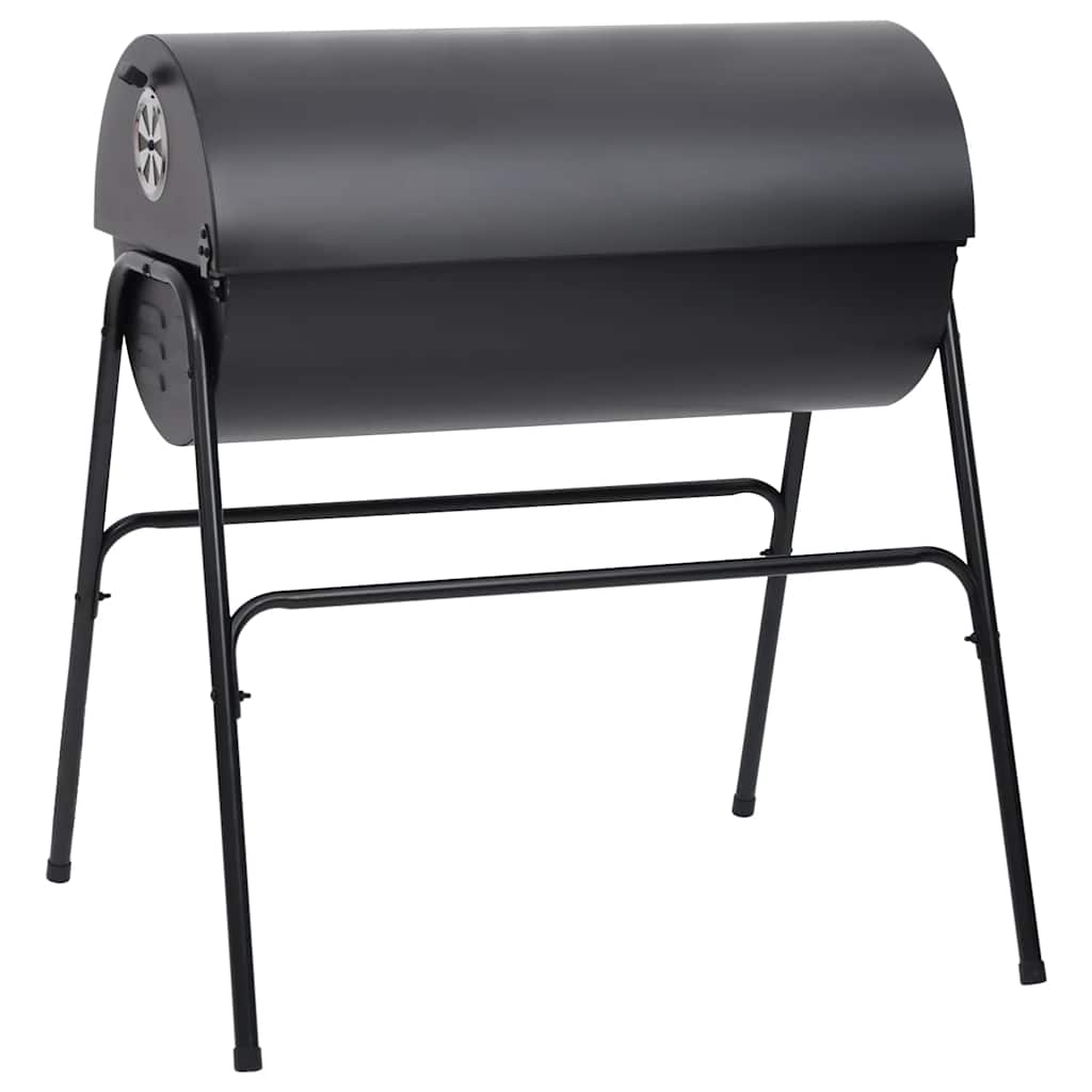 vidaXL Barrel Grill with 2 Cooking Grids Black 80x95x90 cm Steel