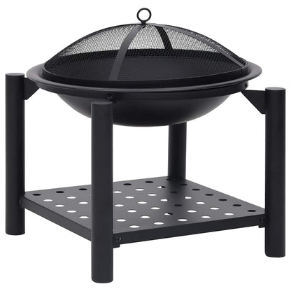 vidaXL Fire Pit with Poker 54x54x55 cm Steel