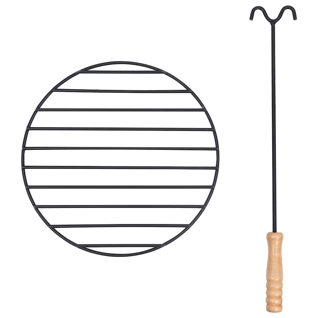 vidaXL Fire Pit with Poker 54x54x55 cm Steel