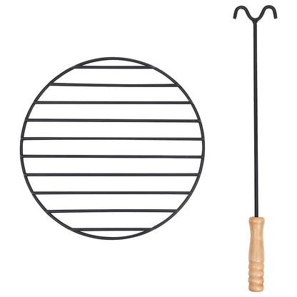 vidaXL Fire Pit with Poker 54x54x55 cm Steel