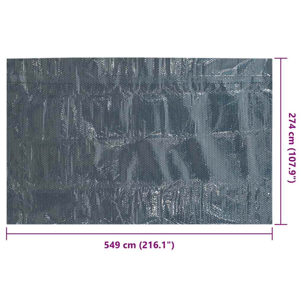 vidaXL Floating PE Solar Pool Film 549x274 cm Black and Blue