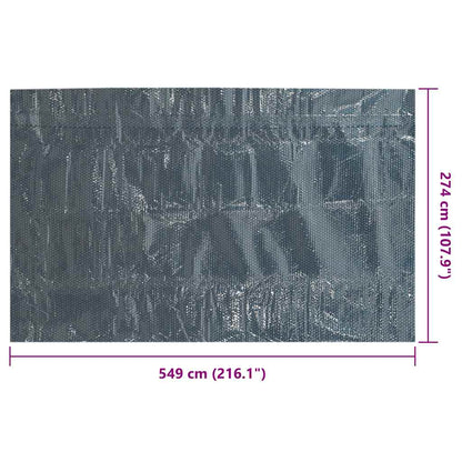 vidaXL Floating PE Solar Pool Film 549x274 cm Black and Blue