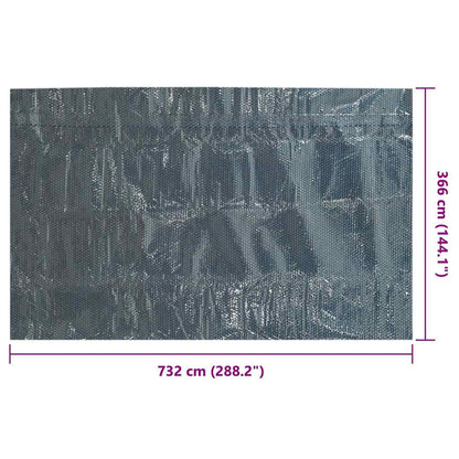 92985 vidaXL Floating PE Solar Pool Film 732x366 cm Black and Blue