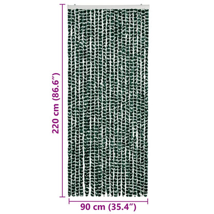 vidaXL Insect Curtain Green and White 90x220 cm Chenille