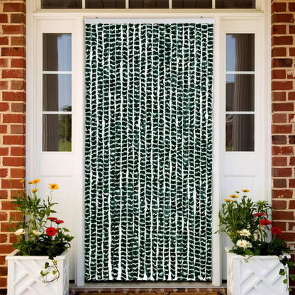 vidaXL Insect Curtain Green and White 90x220 cm Chenille