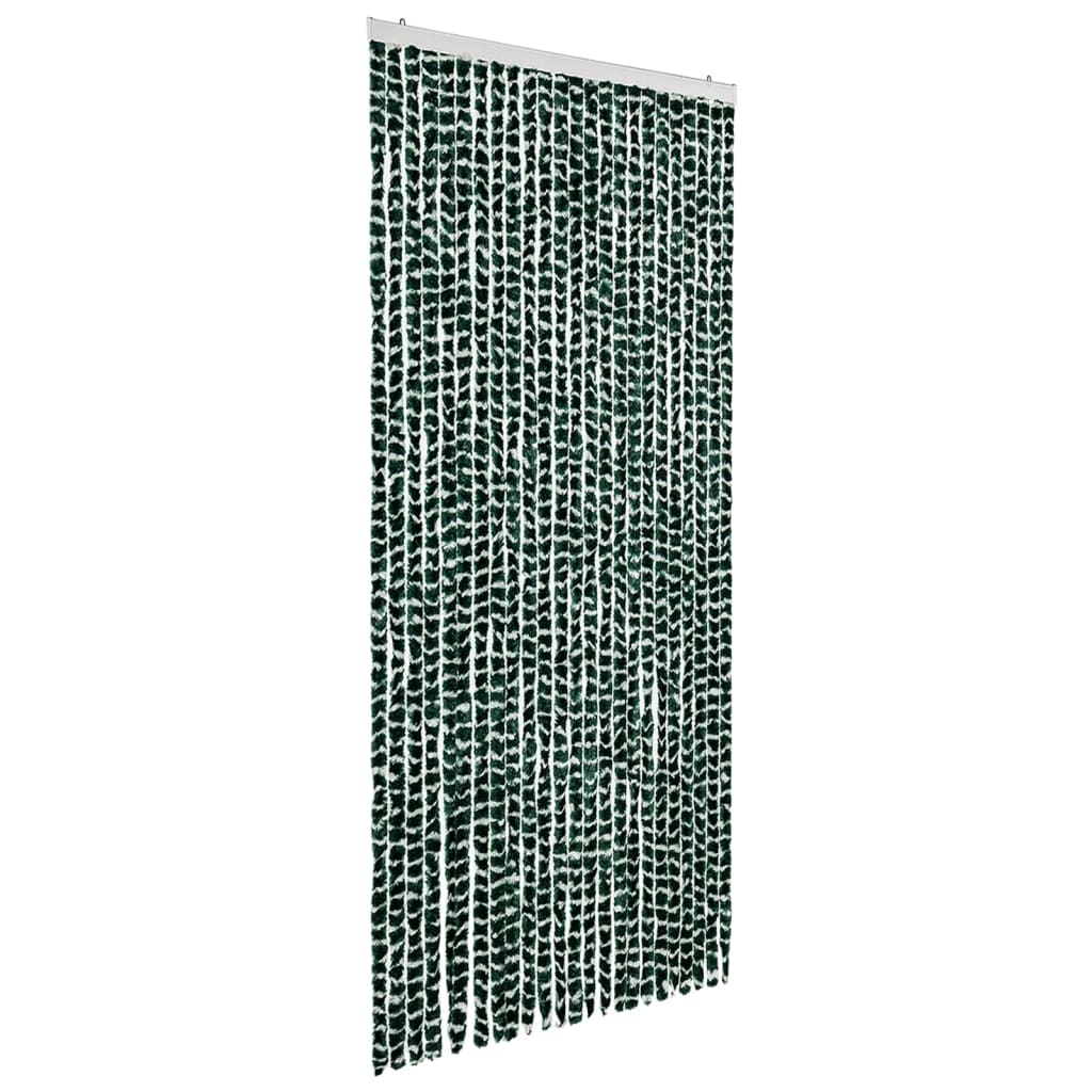 vidaXL Insect Curtain Green and White 100x220 cm Chenille