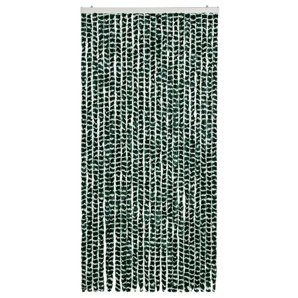 vidaXL Insect Curtain Green and White 100x220 cm Chenille
