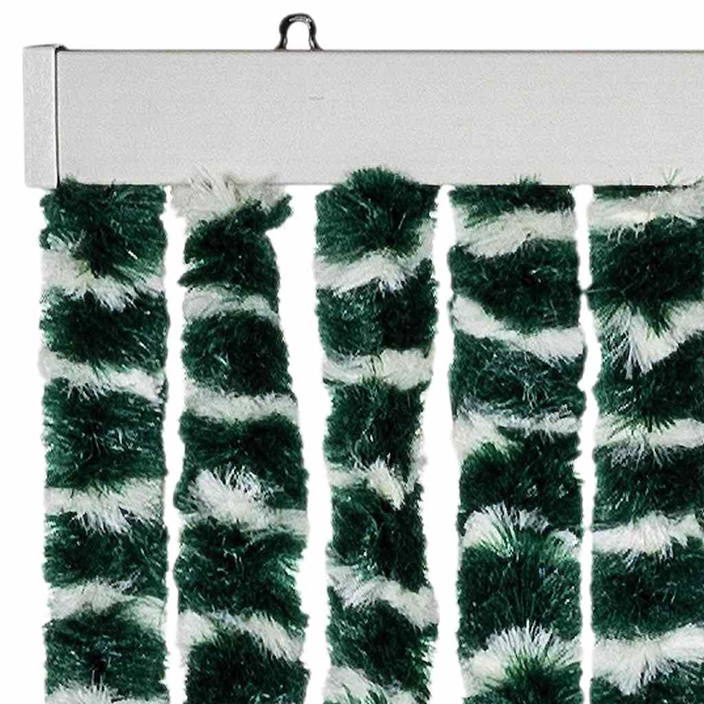 325447 vidaXL Insect Curtain Green and White 100x220 cm Chenille