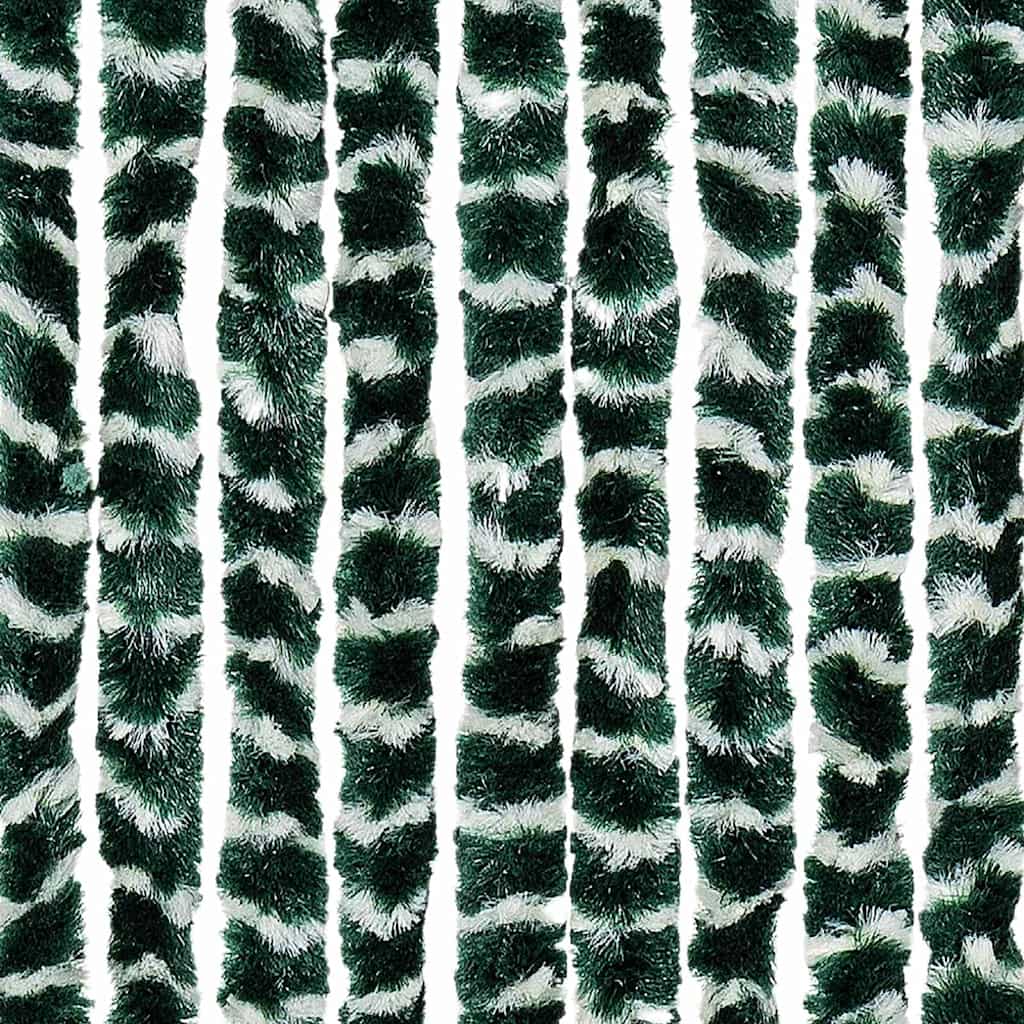 325447 vidaXL Insect Curtain Green and White 100x220 cm Chenille