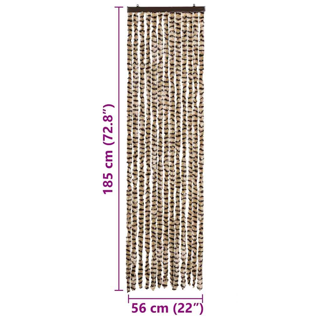 vidaXL Insect Curtain Beige and Brown 56x185 cm Chenille