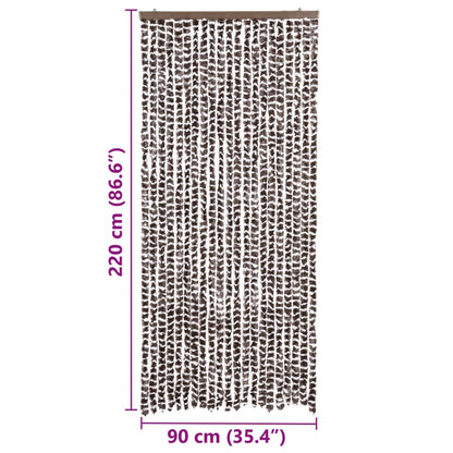 vidaXL Insect Curtain Brown and White 90x220 cm Chenille