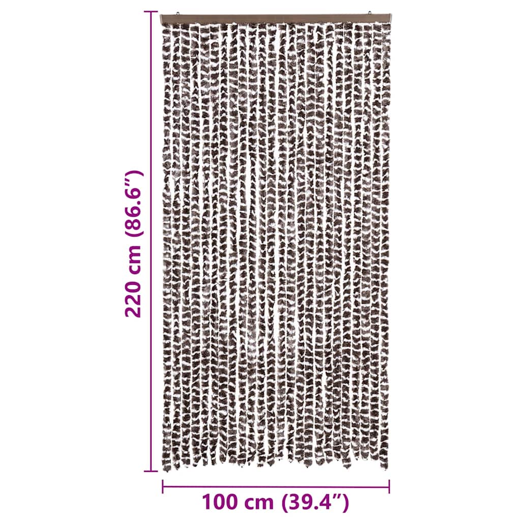 vidaXL Insect Curtain Brown and White 100x220 cm Chenille