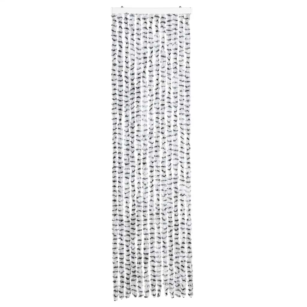vidaXL Insect Curtain Light and Dark Grey 56x185 cm Chenille
