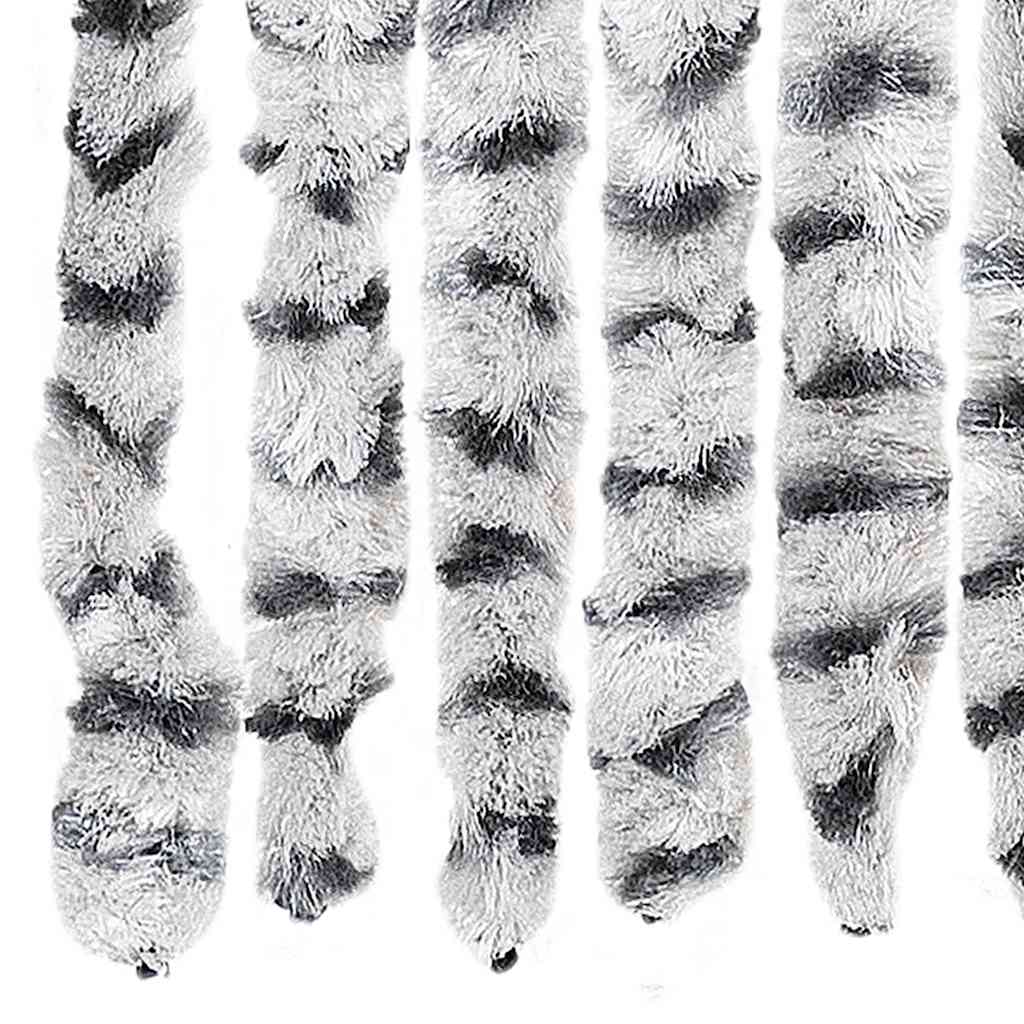 vidaXL Insect Curtain Light and Dark Grey 56x185 cm Chenille