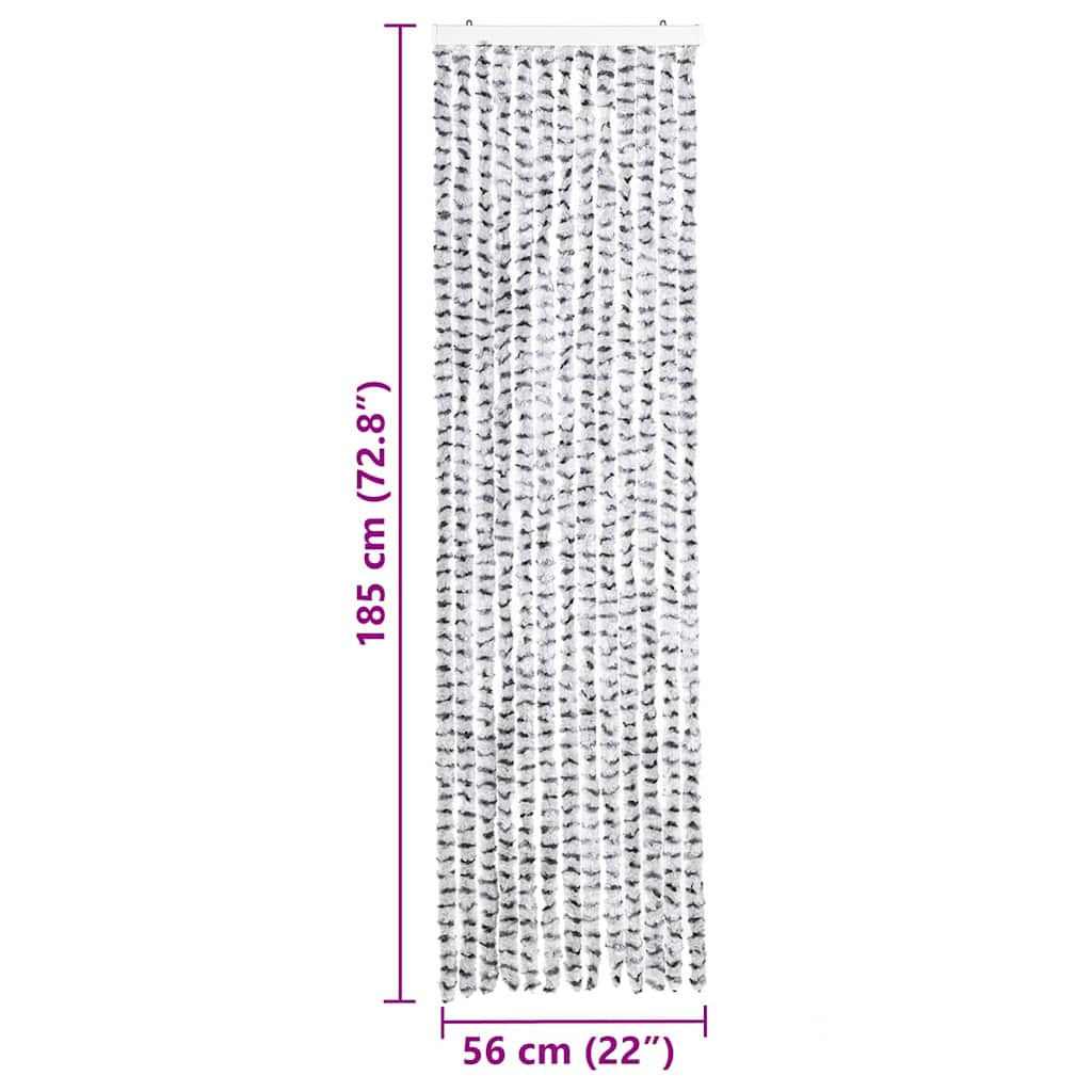 vidaXL Insect Curtain Light and Dark Grey 56x185 cm Chenille