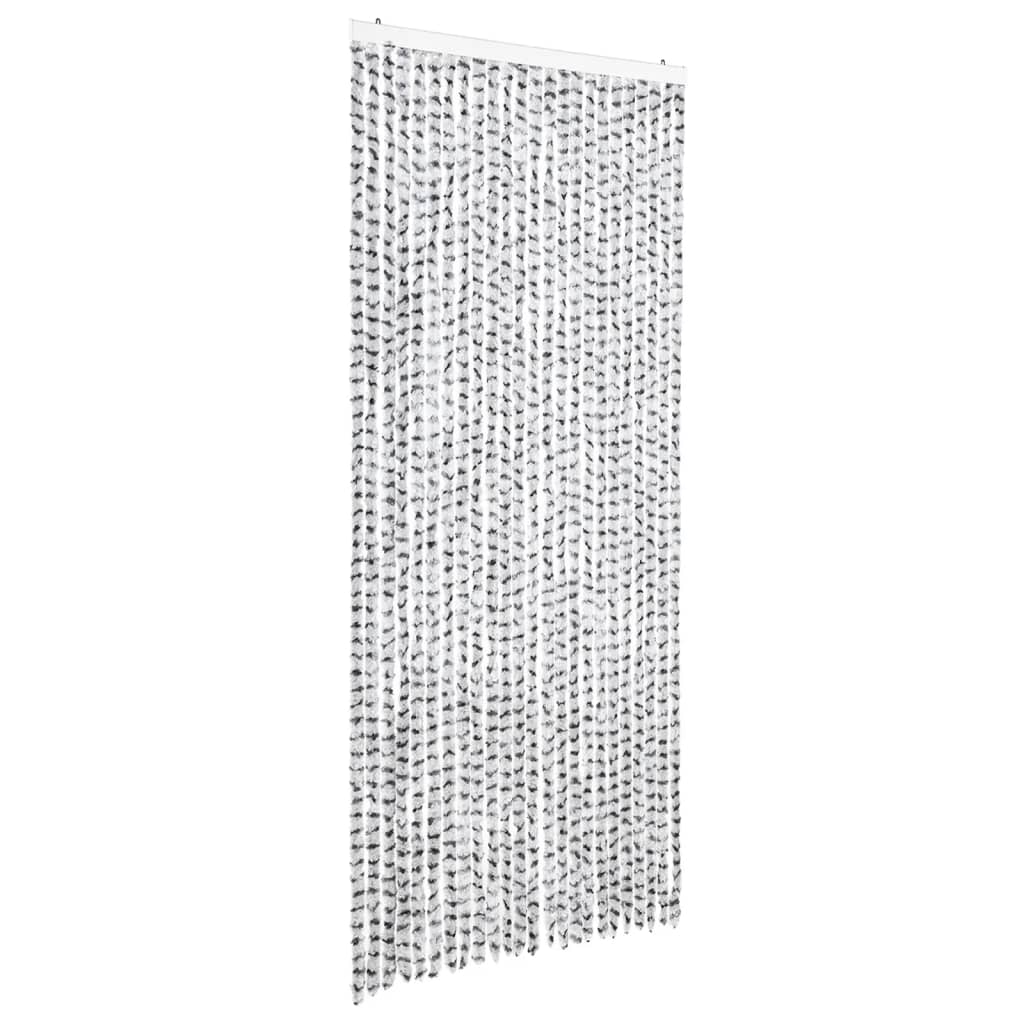 vidaXL Insect Curtain Light and Dark Grey 100x220 cm Chenille