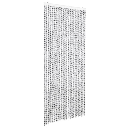 vidaXL Insect Curtain Light and Dark Grey 100x220 cm Chenille
