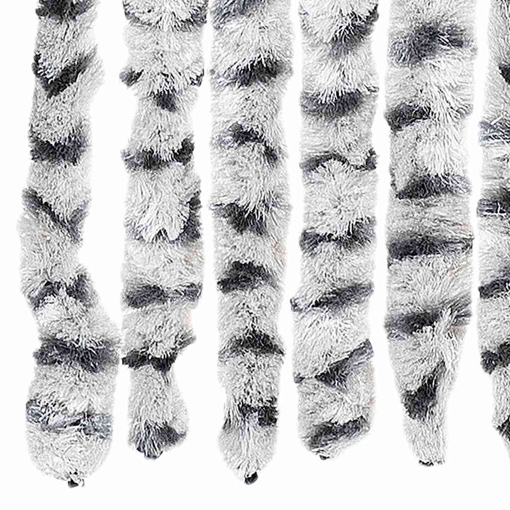 325456 vidaXL Insect Curtain Light and Dark Grey 100x220 cm Chenille