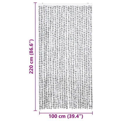 vidaXL Insect Curtain Light and Dark Grey 100x220 cm Chenille