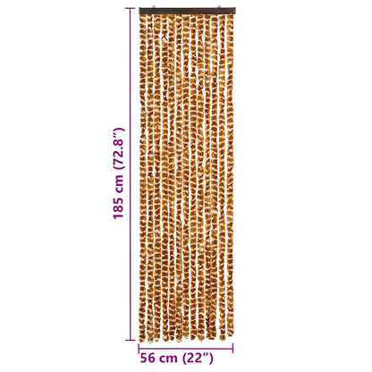 vidaXL Insect Curtain Ochre and White 56x185 cm Chenille
