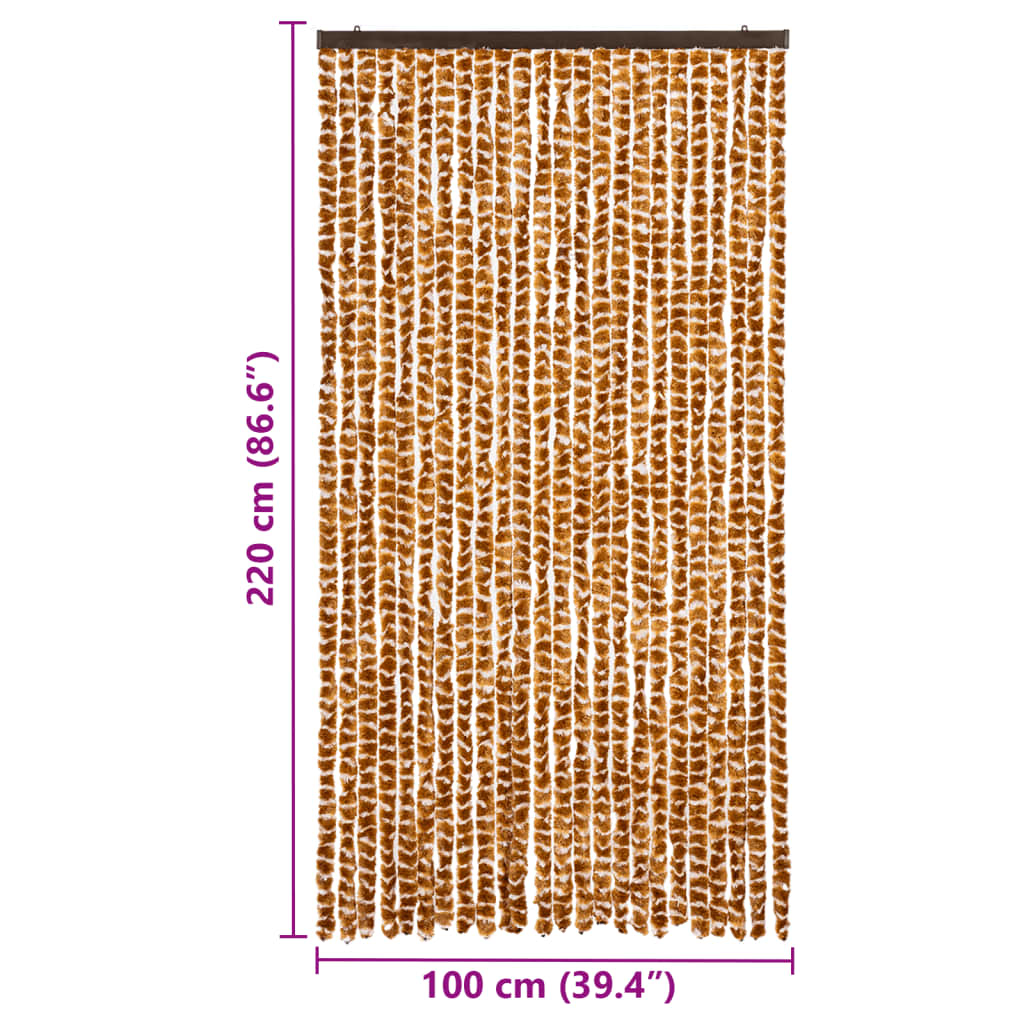 vidaXL Insect Curtain Ochre and White 100x220 cm Chenille
