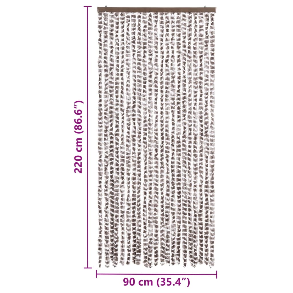 vidaXL Insect Curtain Taupe and White 90x220 cm Chenille