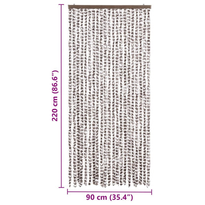 vidaXL Insect Curtain Taupe and White 90x220 cm Chenille