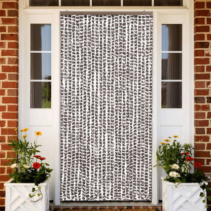 vidaXL Insect Curtain Taupe and White 100x220 cm Chenille