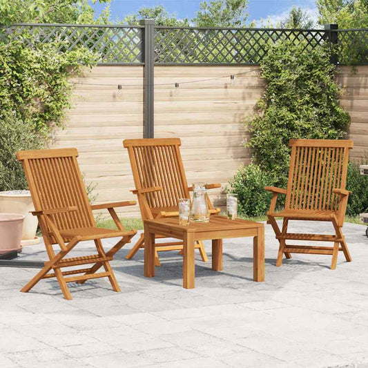 vidaXL Folding Chairs 3 pcs for Garden & Outdoor Teak Wood