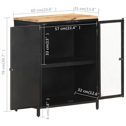 vidaXL Sideboard 60x35x78 cm Solid Rough Mango Wood