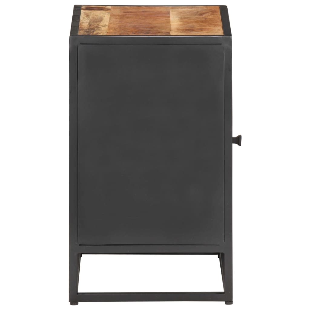vidaXL Bedside Cabinet | Rough Mango Wood, Natural Cane