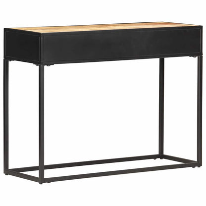 vidaXL Console Table 100x35x75 cm Rough Mango Wood and Natural Cane