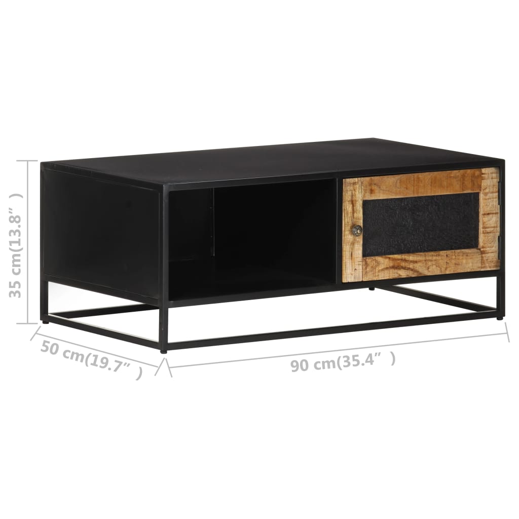 323149 vidaXL Coffee Table 90x50x35 cm Rough Mango Wood