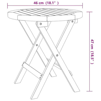 vidaXL Bistro Table Ø46x47 cm Solid Wood Acacia